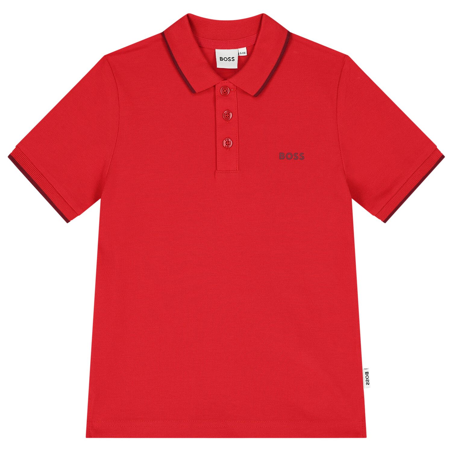 Boys Red Logo Polo Shirt, 2, hi-res