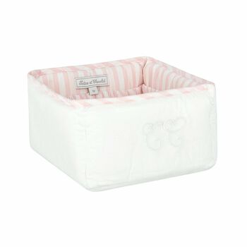 Baby Girls White & Pink Accessory Basket