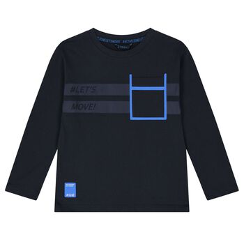 Boys Navy Blue Long Sleeve Top