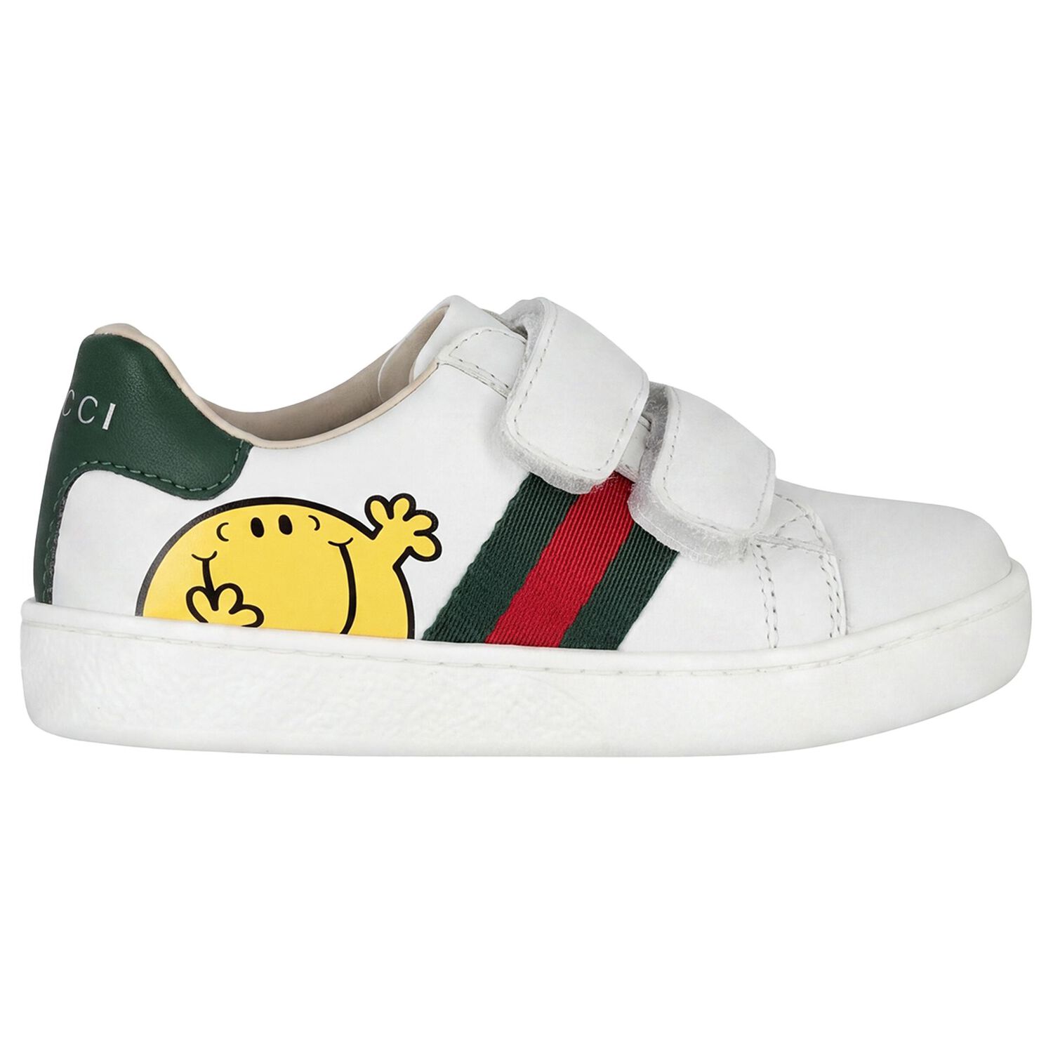 Younger Boys White Web Striped Logo Trainers, 1, hi-res
