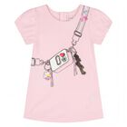 Younger Girls Pink Bag Dress, 3, hi-res