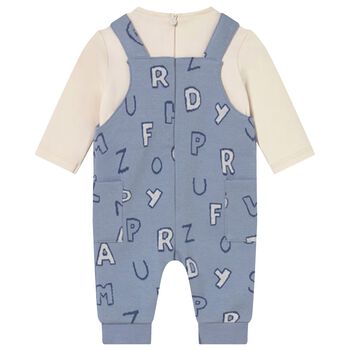 Baby Boys Ivory & Blue Romper