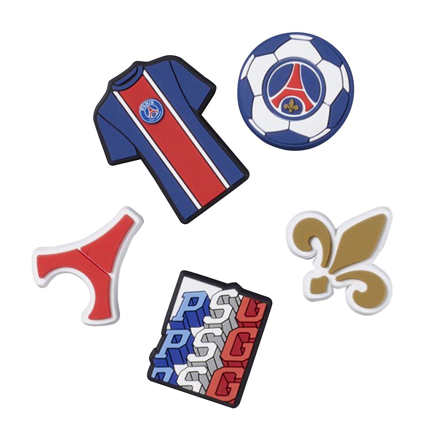 Paris St Germain 5 Pack Jibbitz Crocs Charms, 1, hi-res image number null