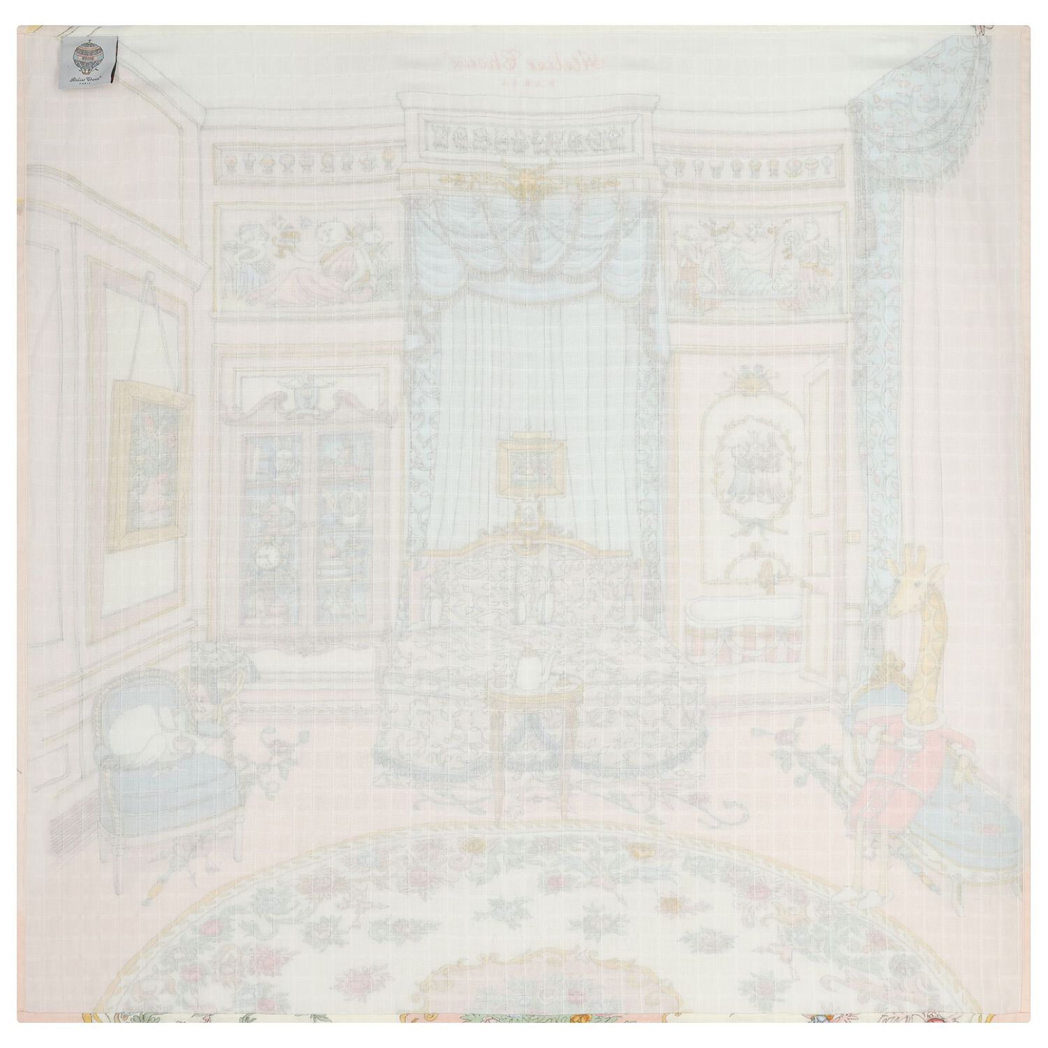 طقم هدايا لغرفة نوم طفلة صغيرة باللون الوردي الفرنسي، يتضمن لفافة ومريلة., 1, hi-res