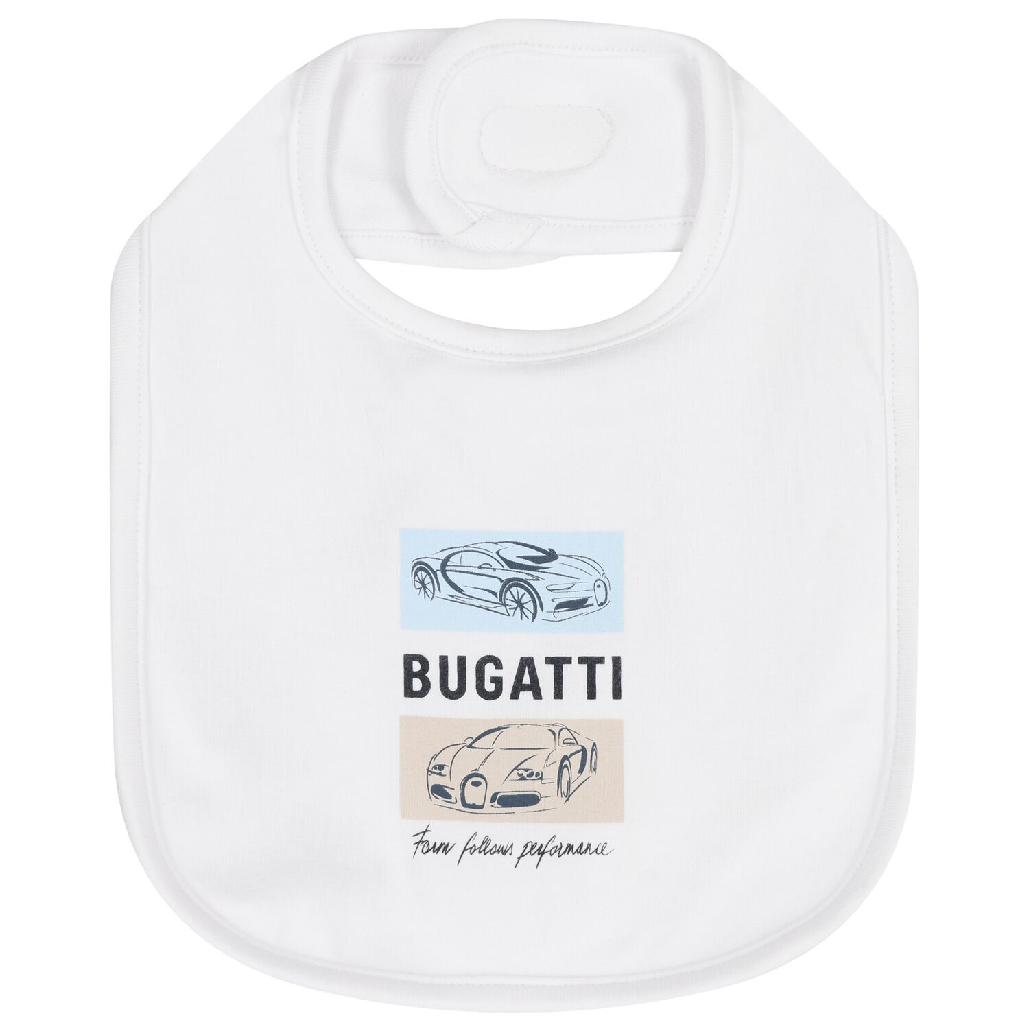Baby Boys White Logo Bib, 1, hi-res