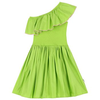 Girls Green Asymmetric Dress