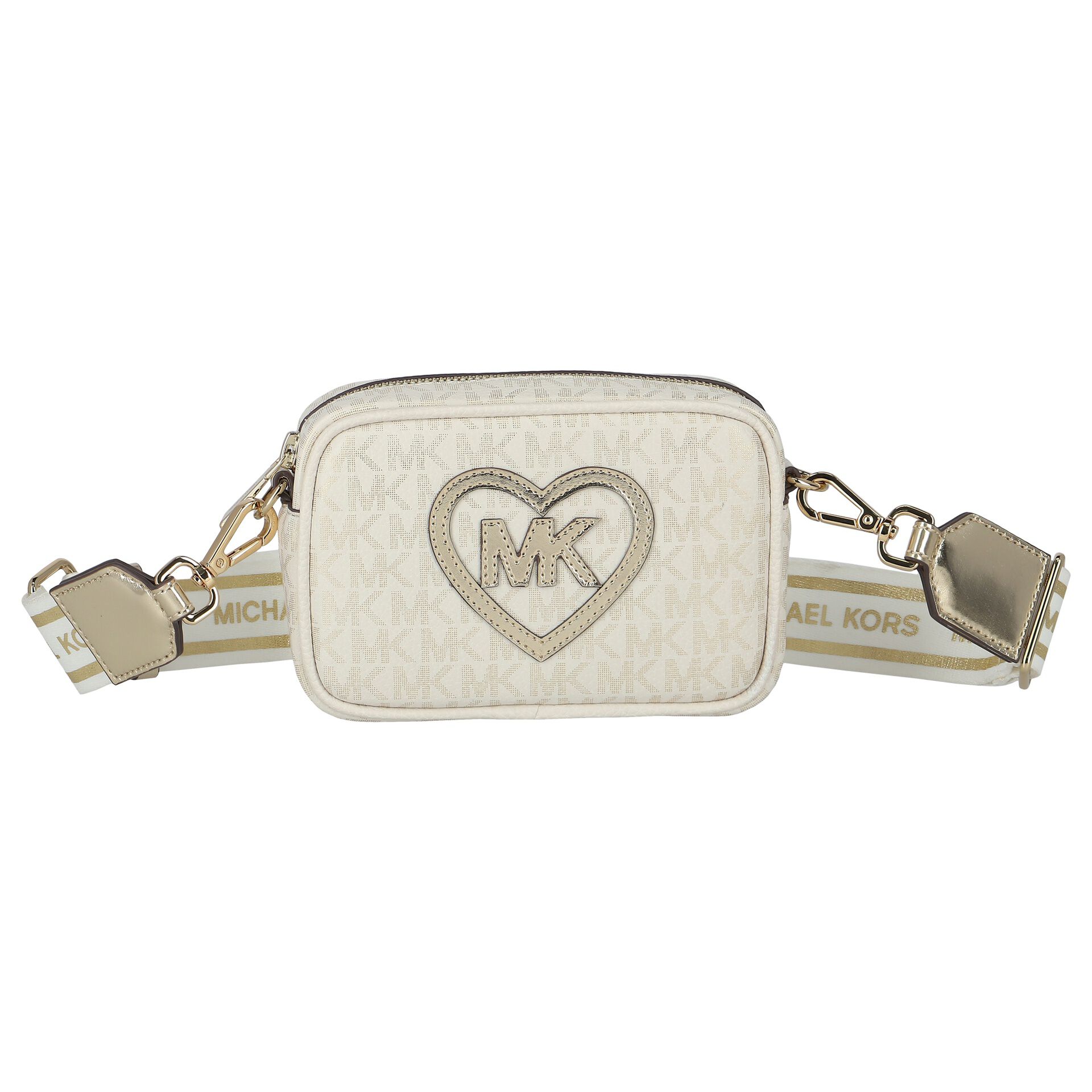 MICHAEL KORS Girls Ivory Logo Shoulder Bag Junior Couture