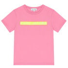 تيشيرت بالشعار باللون الوردي للبنات, 2, hi-res