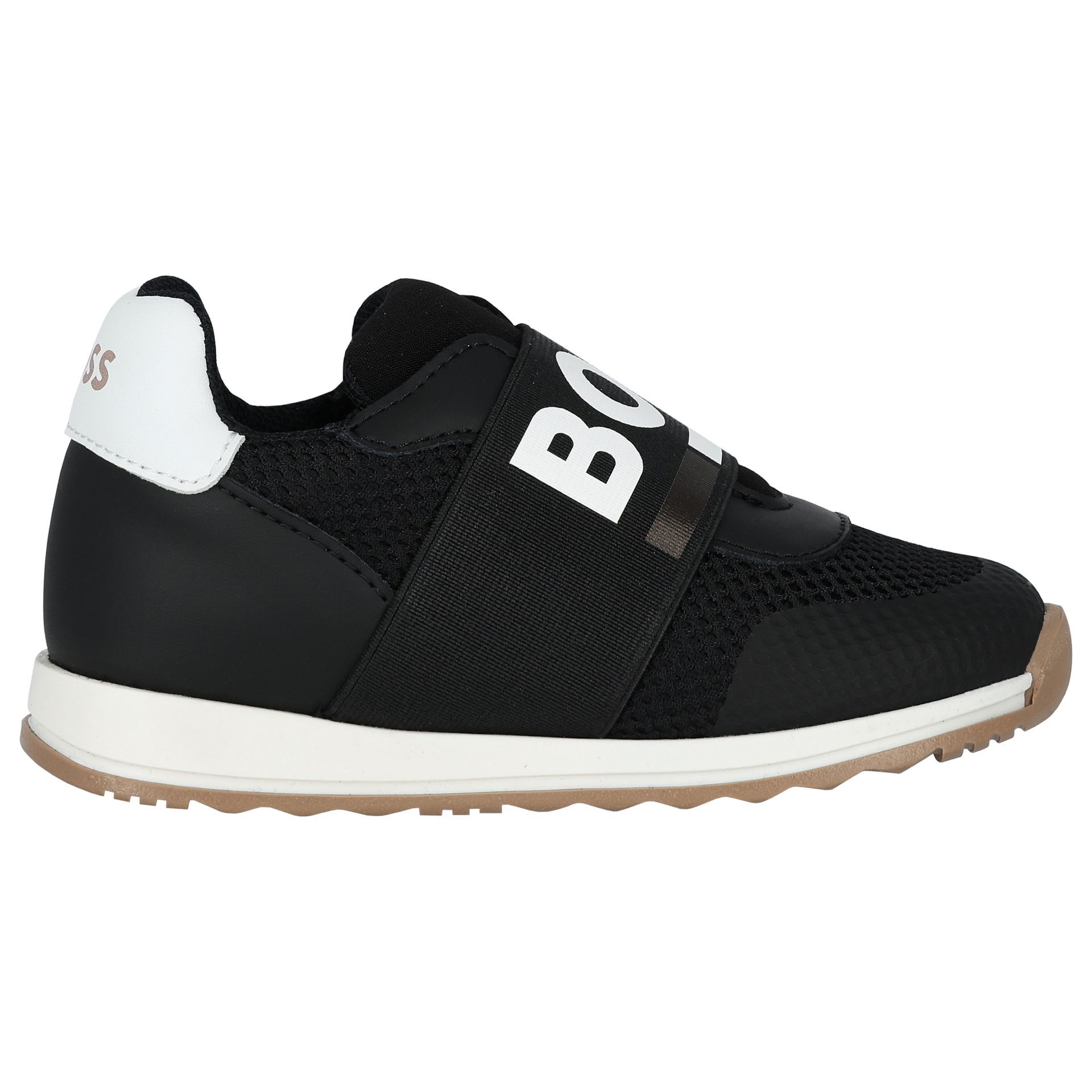 BOSS Boys Black Logo Trainers | Junior Couture USA