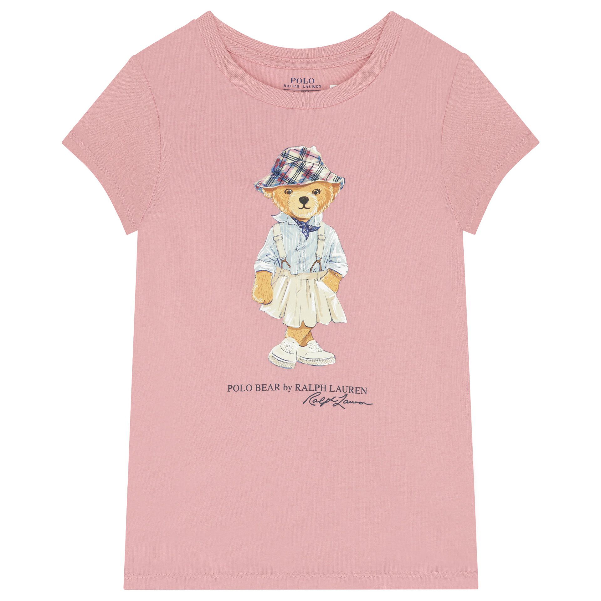 Ralph Lauren Girls Pink Polo Bear T Shirt Junior Couture