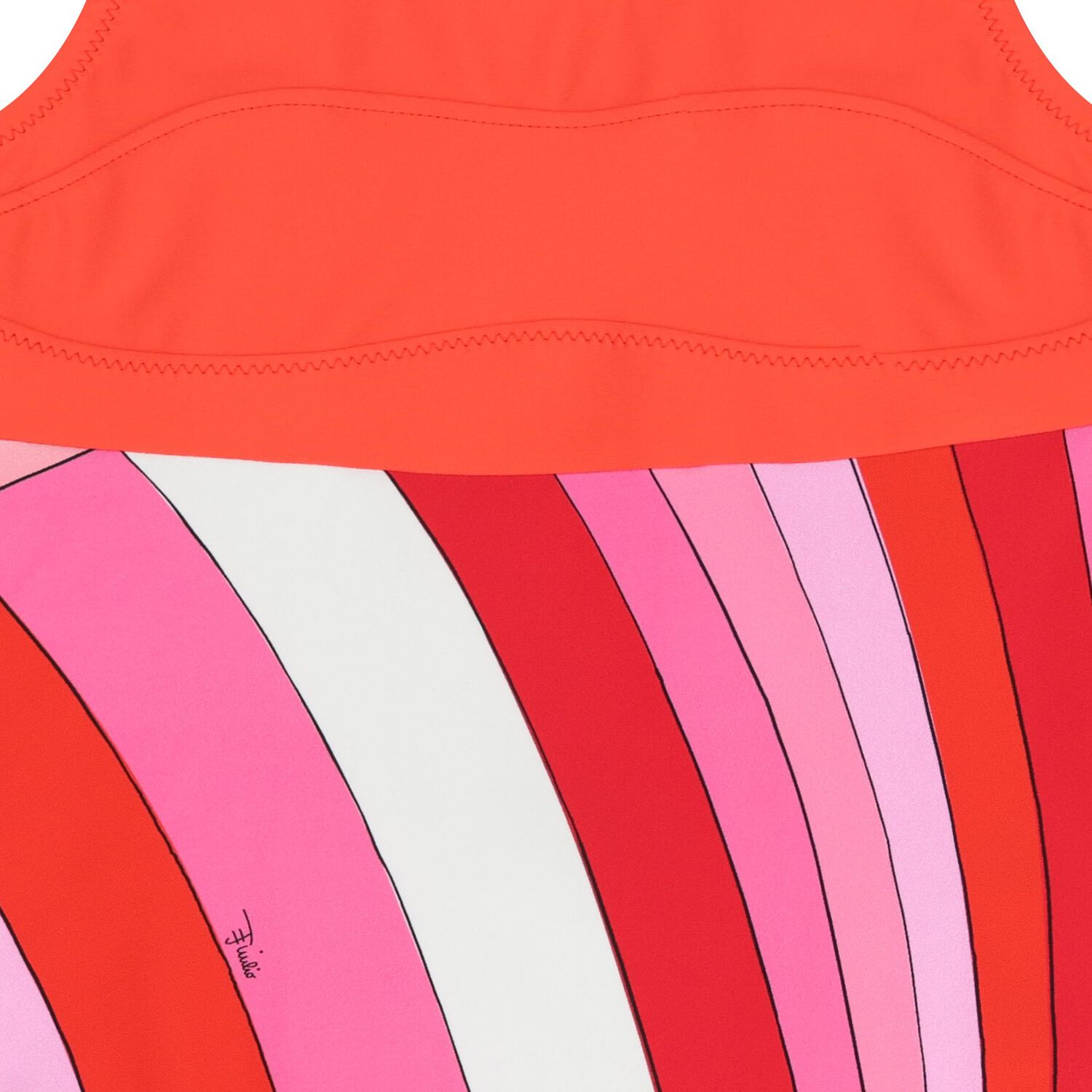 Girls Orange & Pink Iride Swimsuit, 1, hi-res