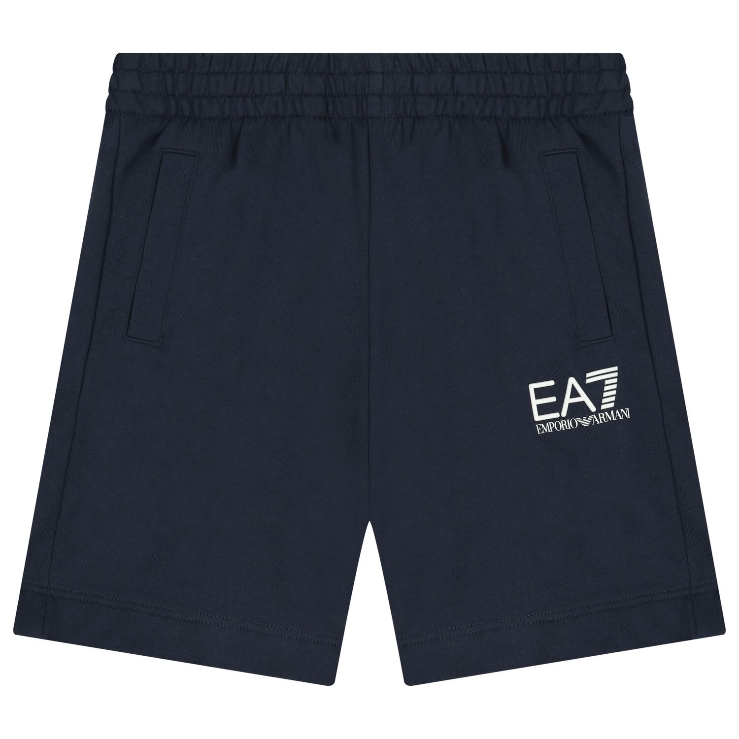 Boys Navy Blue Logo Shorts, 3, hi-res