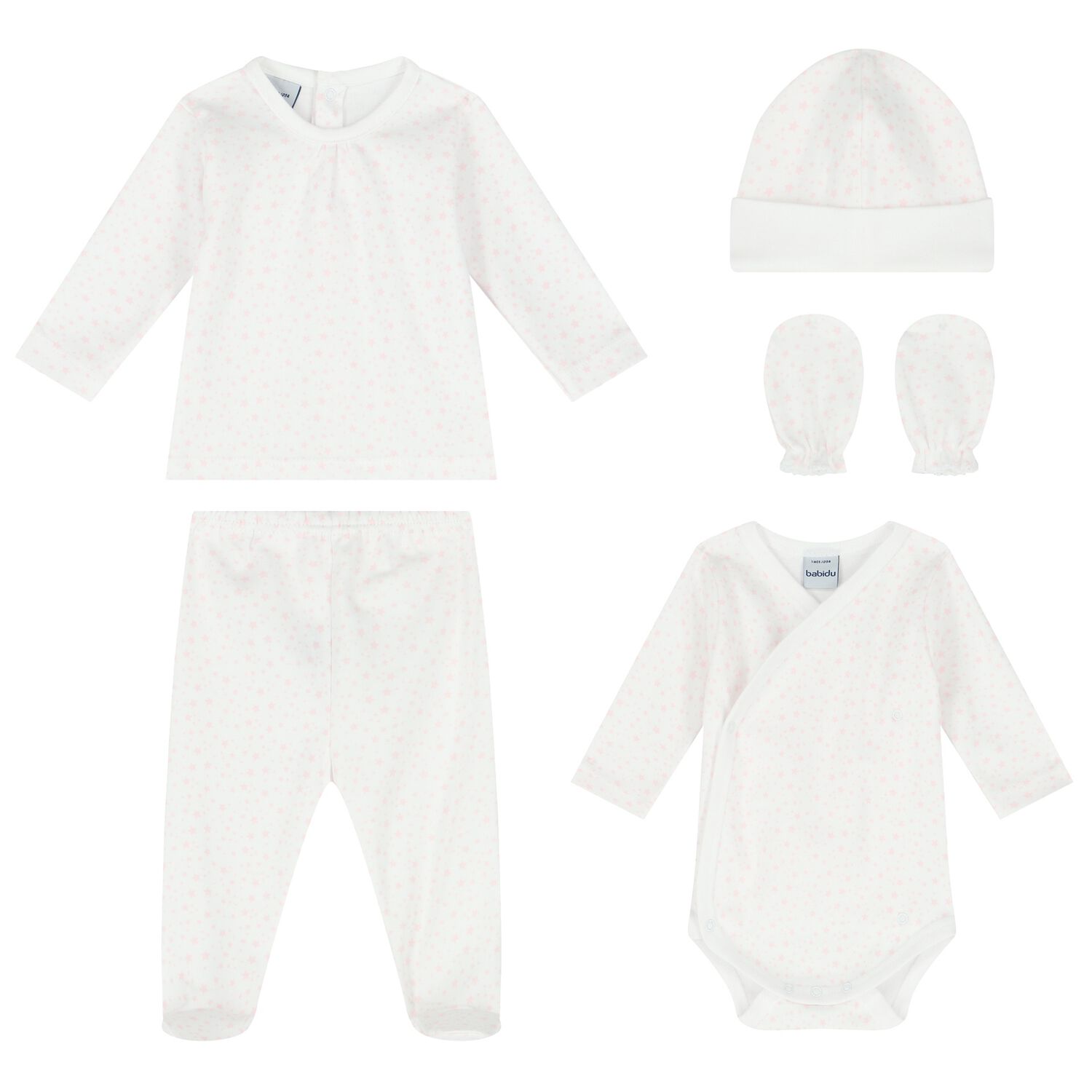 Girls White & Pink Stars Baby Gift Set, 3, hi-res image number null