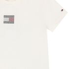 Girls Ivory Embellished Logo T-Shirt, 3, hi-res