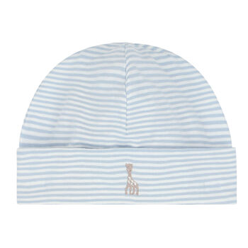 قبعة بالشعار باللون الأبيض والأزرق للأولاد