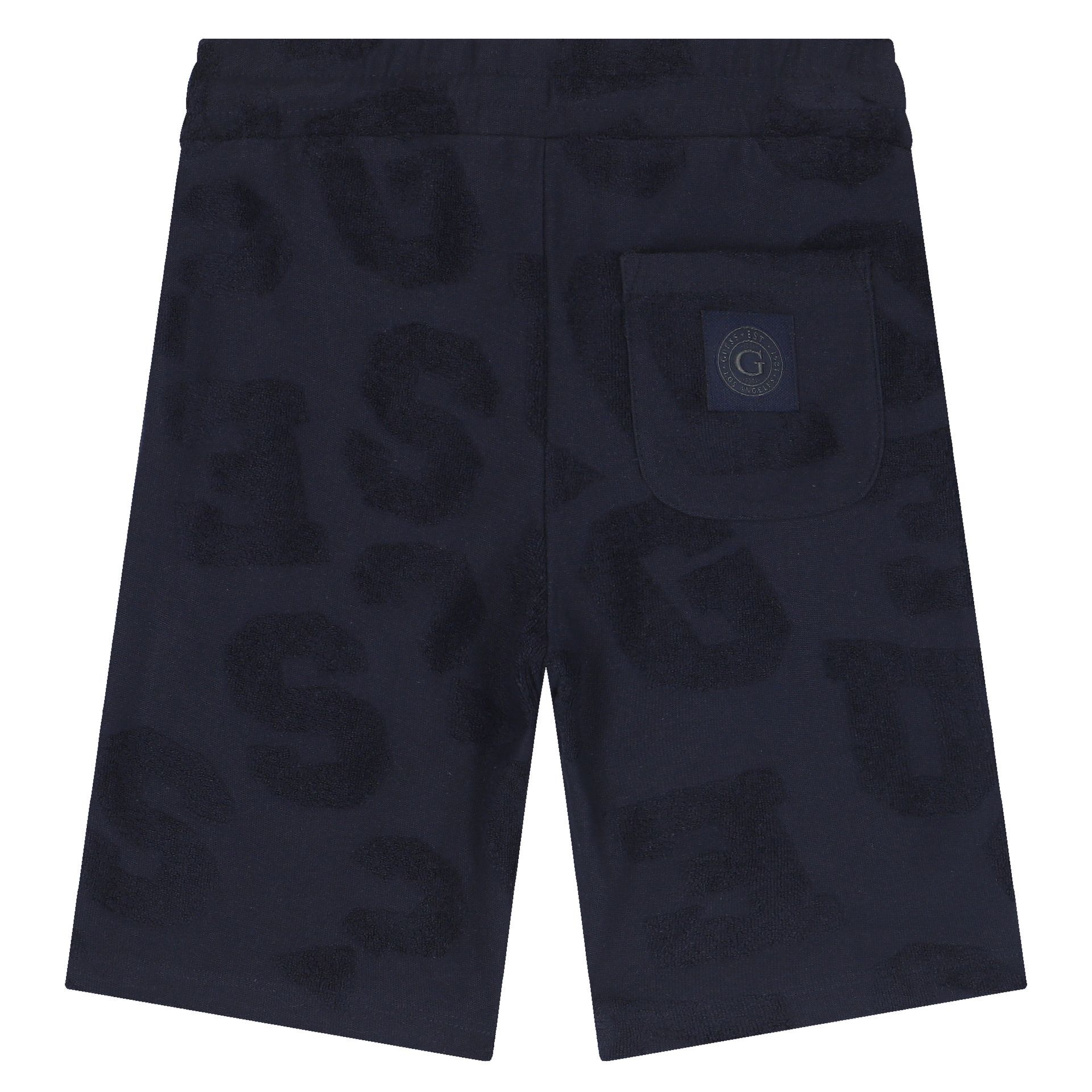 Guess Boys Navy Towelling Logo Shorts | Junior Couture USA