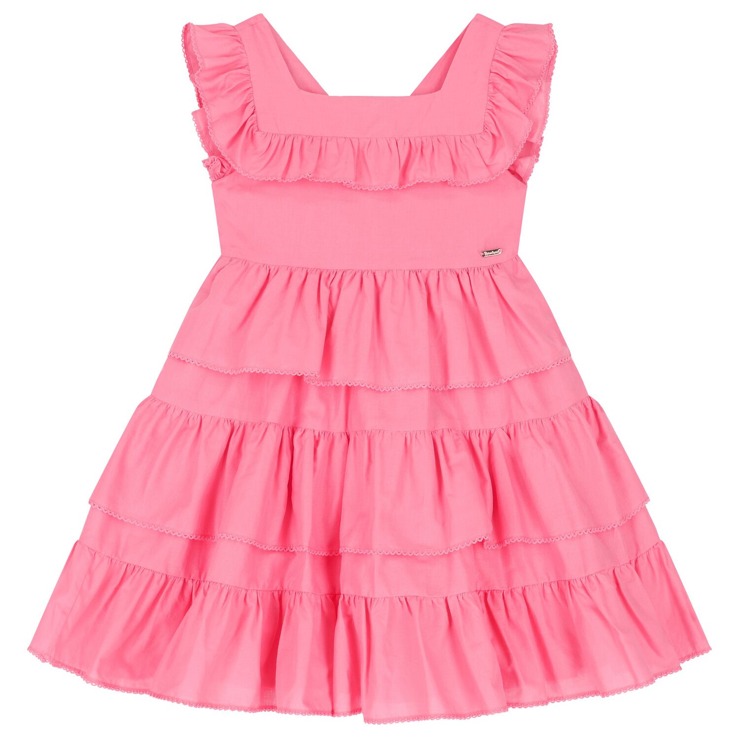 Girls Pink Tiered Dress, 1, hi-res