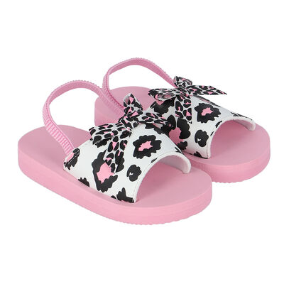Girls Pink & White Sliders