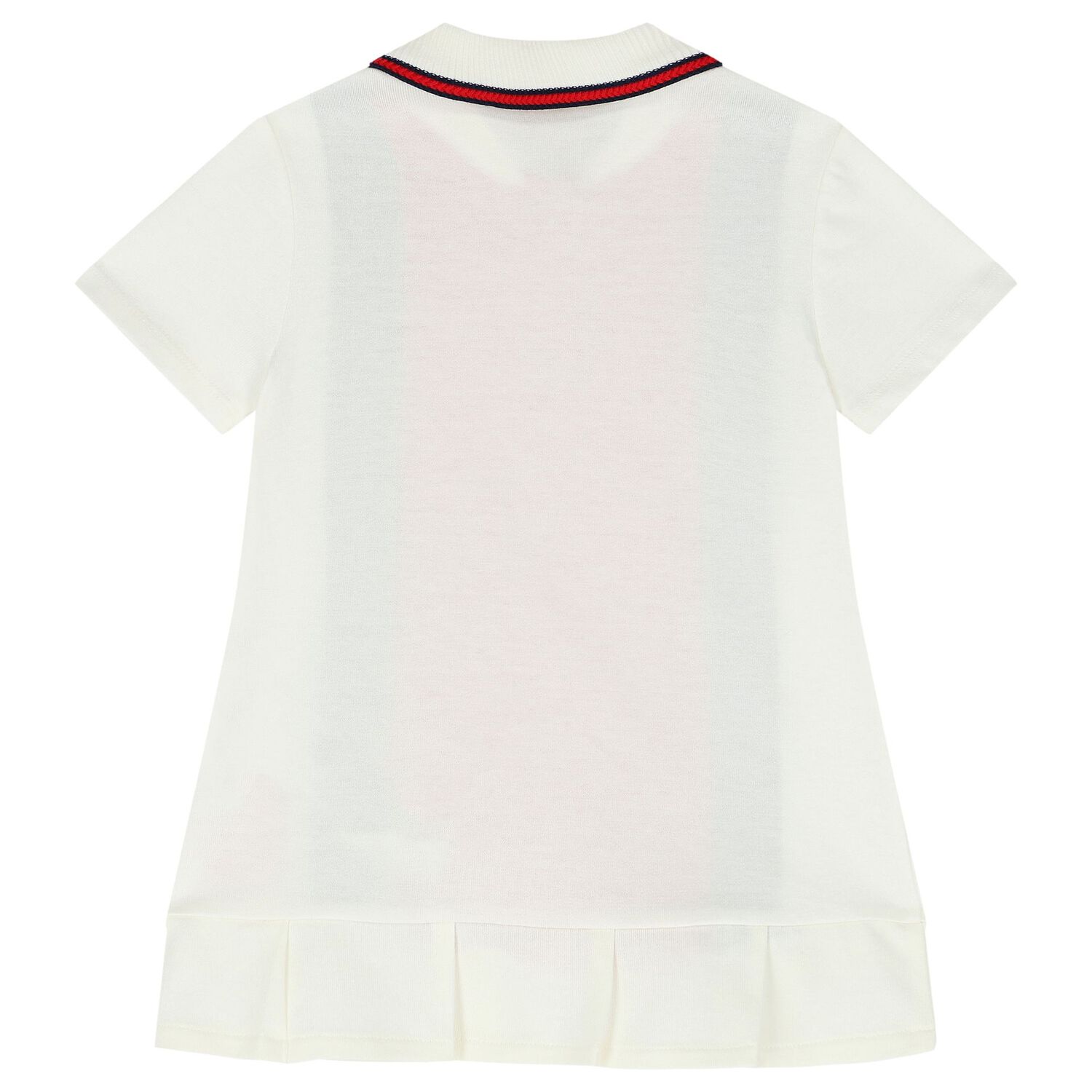 Baby Girls White and Red Polo Dress, 1, hi-res