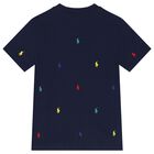 Boys Navy Blue Logo T-Shirt, 1, hi-res