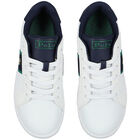 Boys White Polo Bear Trainers, 1, hi-res