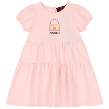 Younger Girls Pink Logo Dress