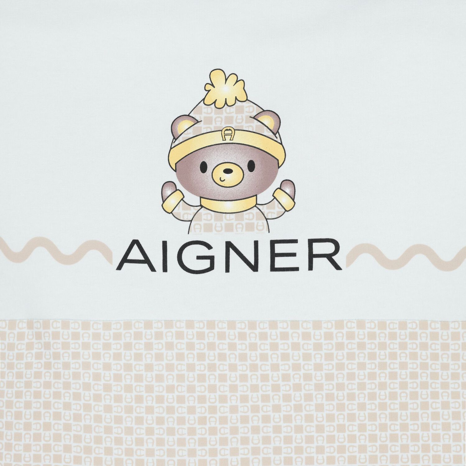 Baby Boys Blue & Beige Teddy Bear Logo Nest, 2, hi-res