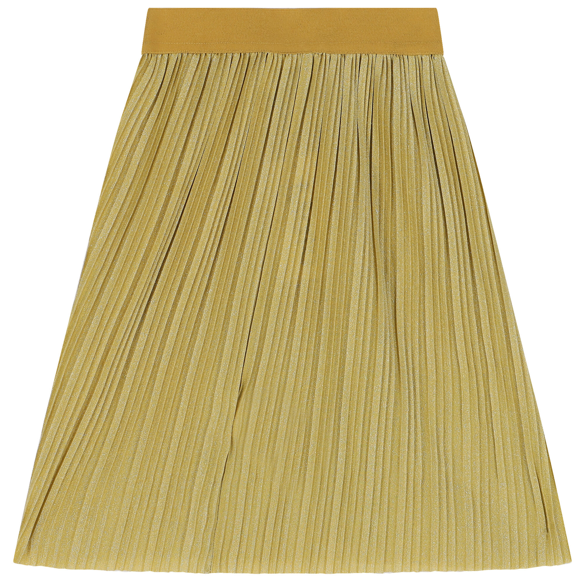Ladies gold pleated skirt top