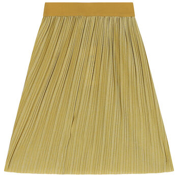 Girls Gold Pleated Skirt