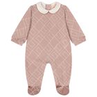 Baby Girls Pink Logo Babygrow, 1, hi-res