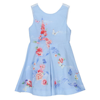 Girls Blue Cotton Dress