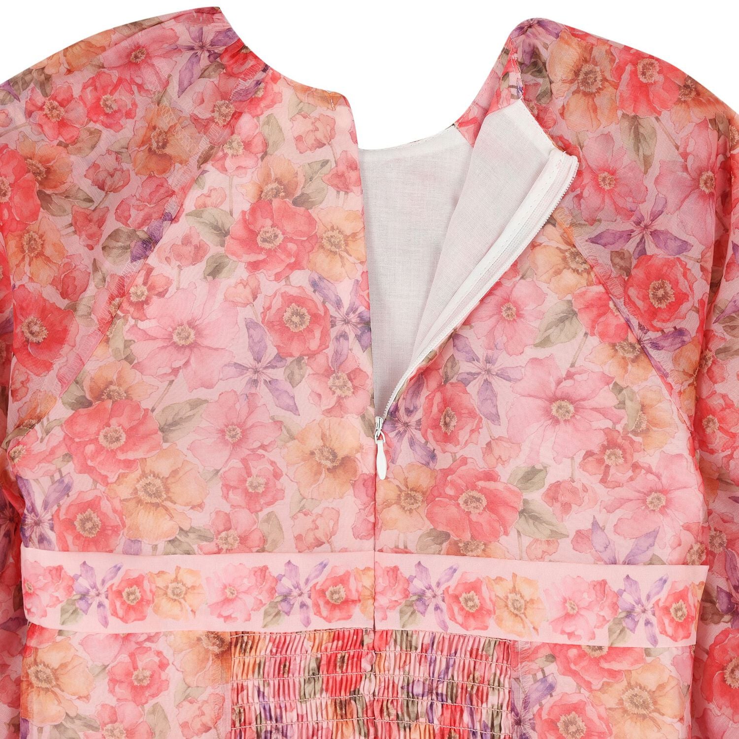 Girls Pink Floral Dress, 1, hi-res