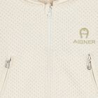 Girls Ivory & Gold Logo Jacket, 1, hi-res