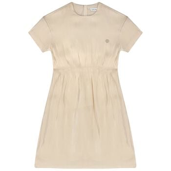 Girls Gold Logo Satin Dress