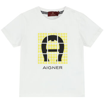 Younger Boys White Logo T-Shirt