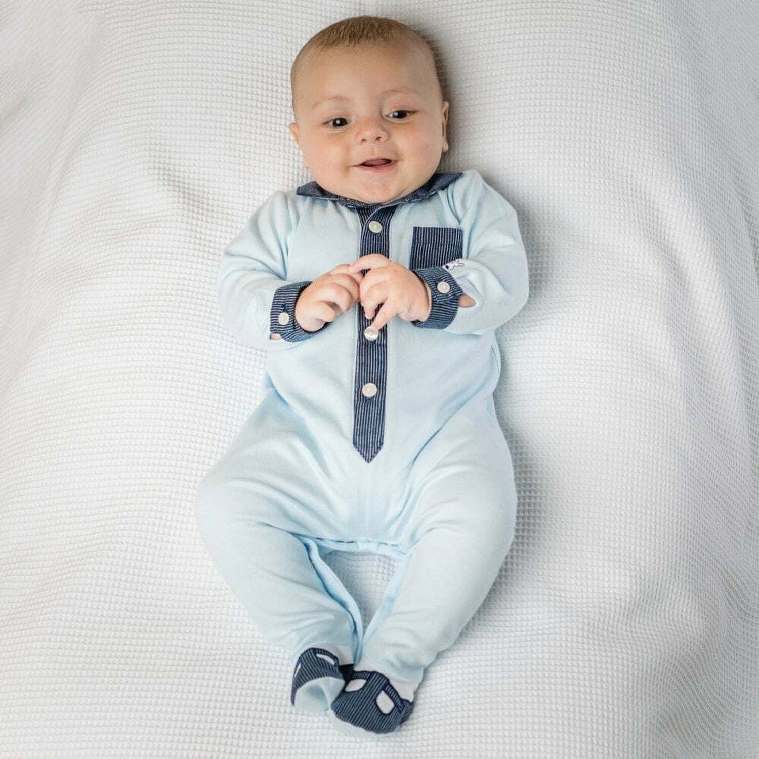Boys Blue Smart Babygrow, 1, hi-res image number null
