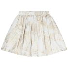 Girls White & Gold Geo Map Skirt Set, 1, hi-res