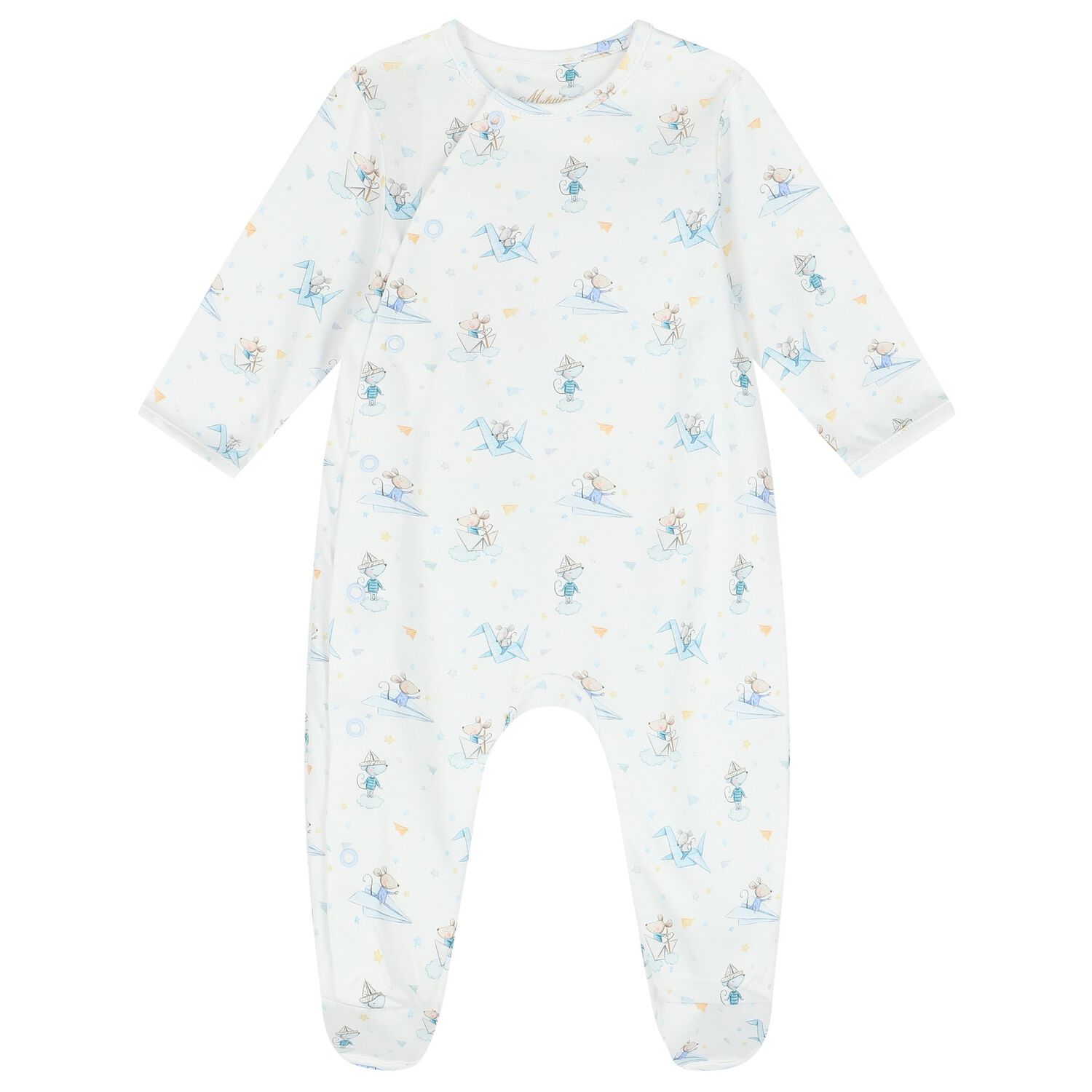 Baby Boys White Cute Mouse Babygrow, 1, hi-res image number null