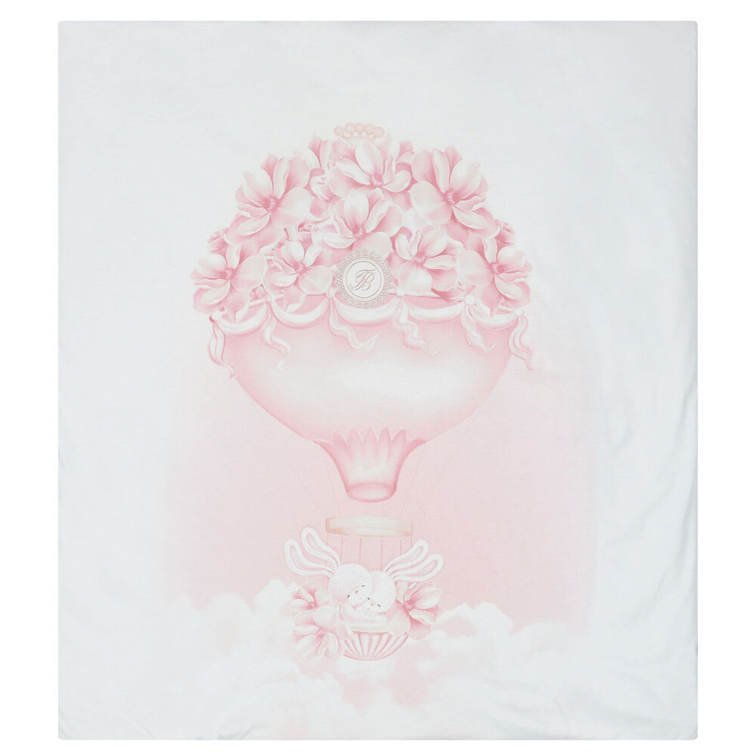 Baby Girs White & Pink Hot Air Balloon & Floral Blanket, 2, hi-res image number null