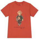 Boys Orange Polo Bear T-Shirt, 1, hi-res