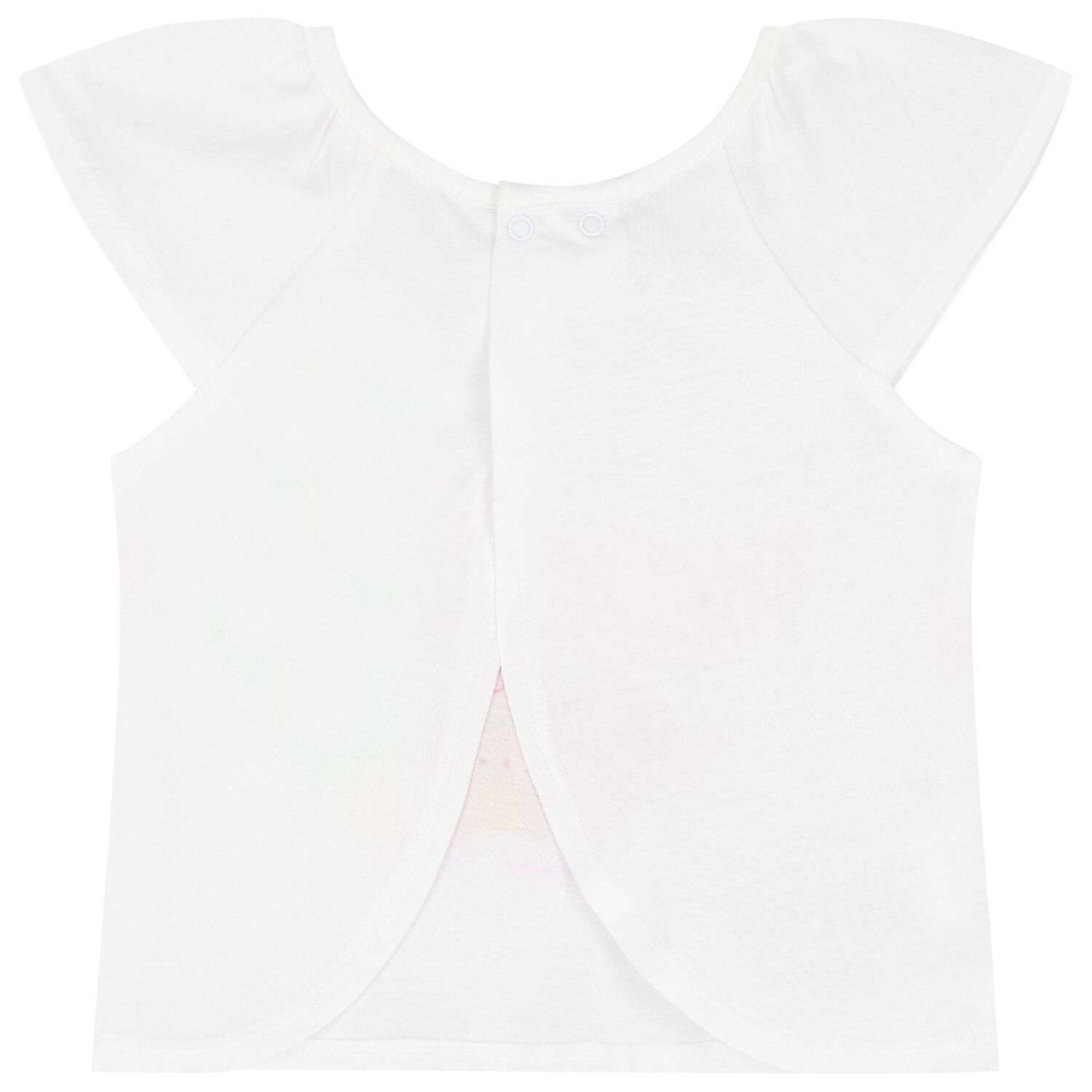 Younger Girls White & Pink Shorts Set, 1, hi-res image number null