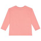 Girls Pink Elephant Logo Long Sleeve Top, 2, hi-res