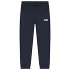 Boys Navy Blue Joggers, 1, hi-res
