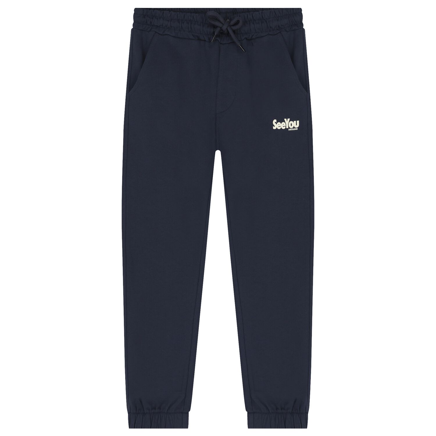 Boys Navy Blue Joggers, 1, hi-res