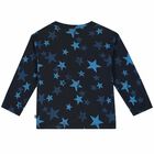 Younger Boys Navy Stars Long Sleeve Top, 1, hi-res