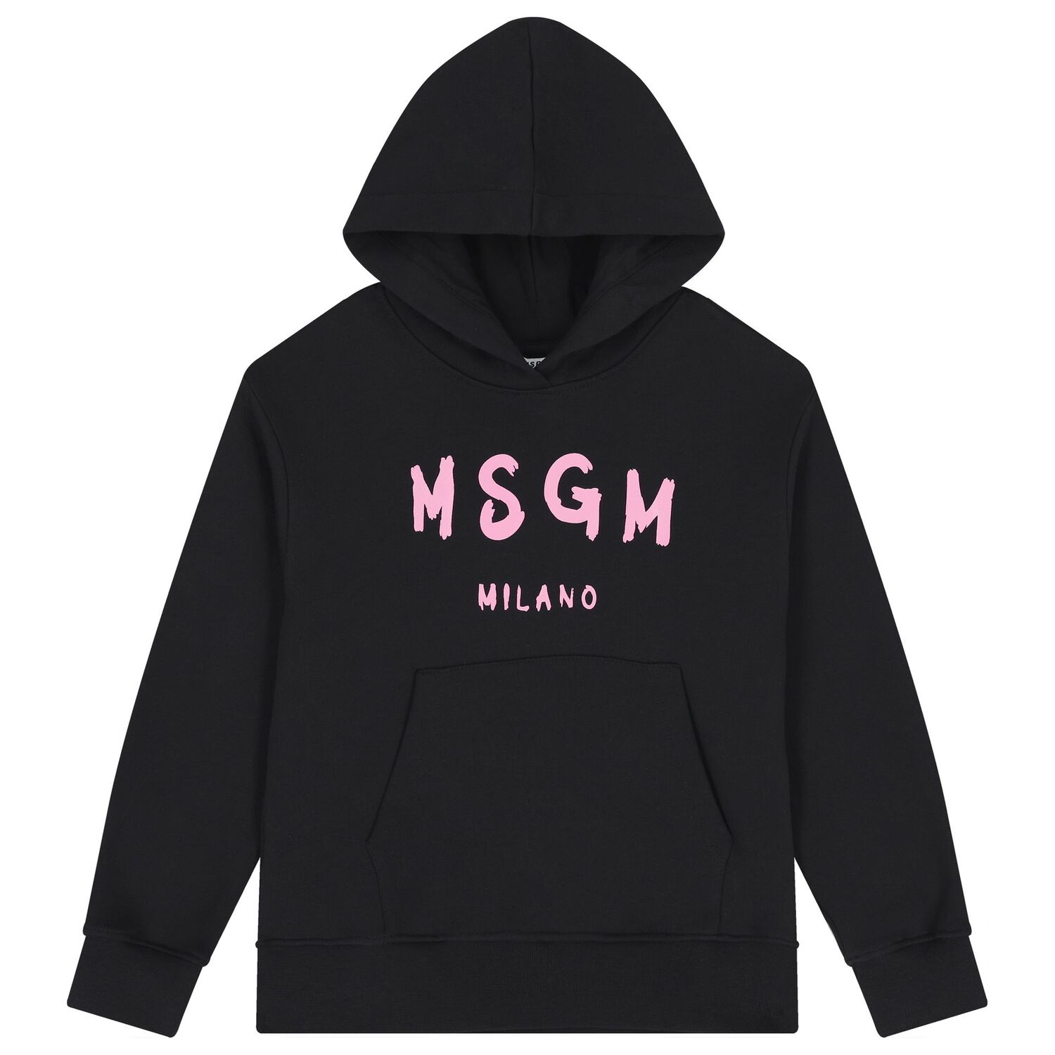 Girls Black Logo Hooded Top, 3, hi-res image number null