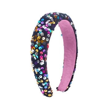 Girls Black & Pink Sequin Headband