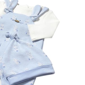 Baby Boys Ivory & Blue Babygrow Set