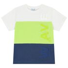 Boys White, Green, & Navy Blue Shorts Set, 1, hi-res