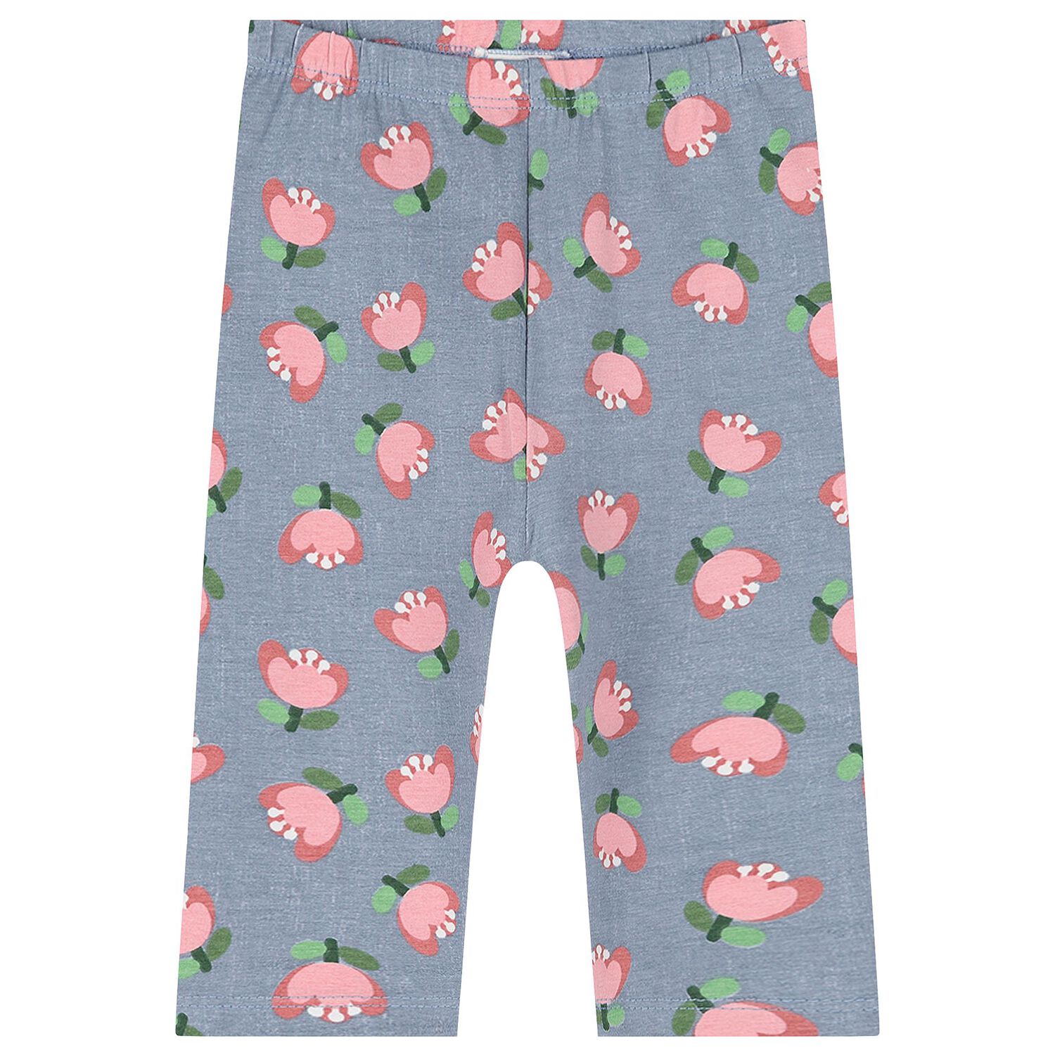 Younger Girls White & Blue Floral Leggings Set, 2, hi-res image number null